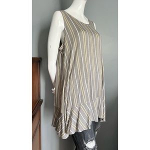 LOGO layers : striped tank with flounce at hem